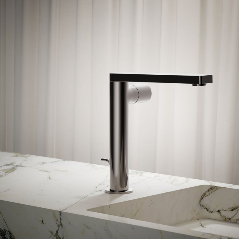 Single-Handle Bathroom Faucet with Drain Assembly, Vibrant Titanium