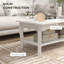 Jazmin 2 Tier Wooden Coffee Tea Table End Table Storage Shelf 94Lx44Wx42H White