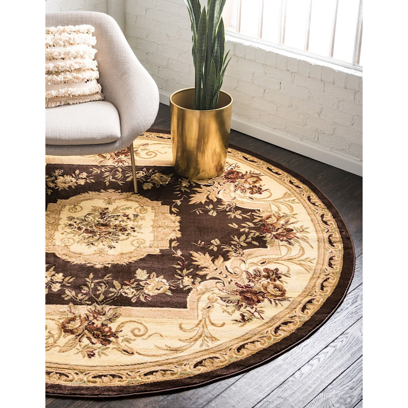Gangemi Oriental Indoor Rug, Round 6'