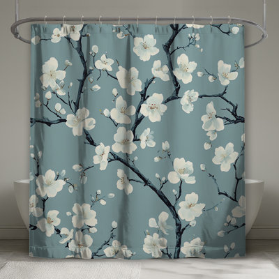 Cherry Blossom Branches Shower Curtains Extra Long