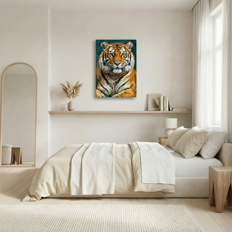 «Gallery Wrap», art mural sur toile pour le salon, la chambre à coucher, le bureau ou le vestibule - décoration murale décorative avec portrait de tigre