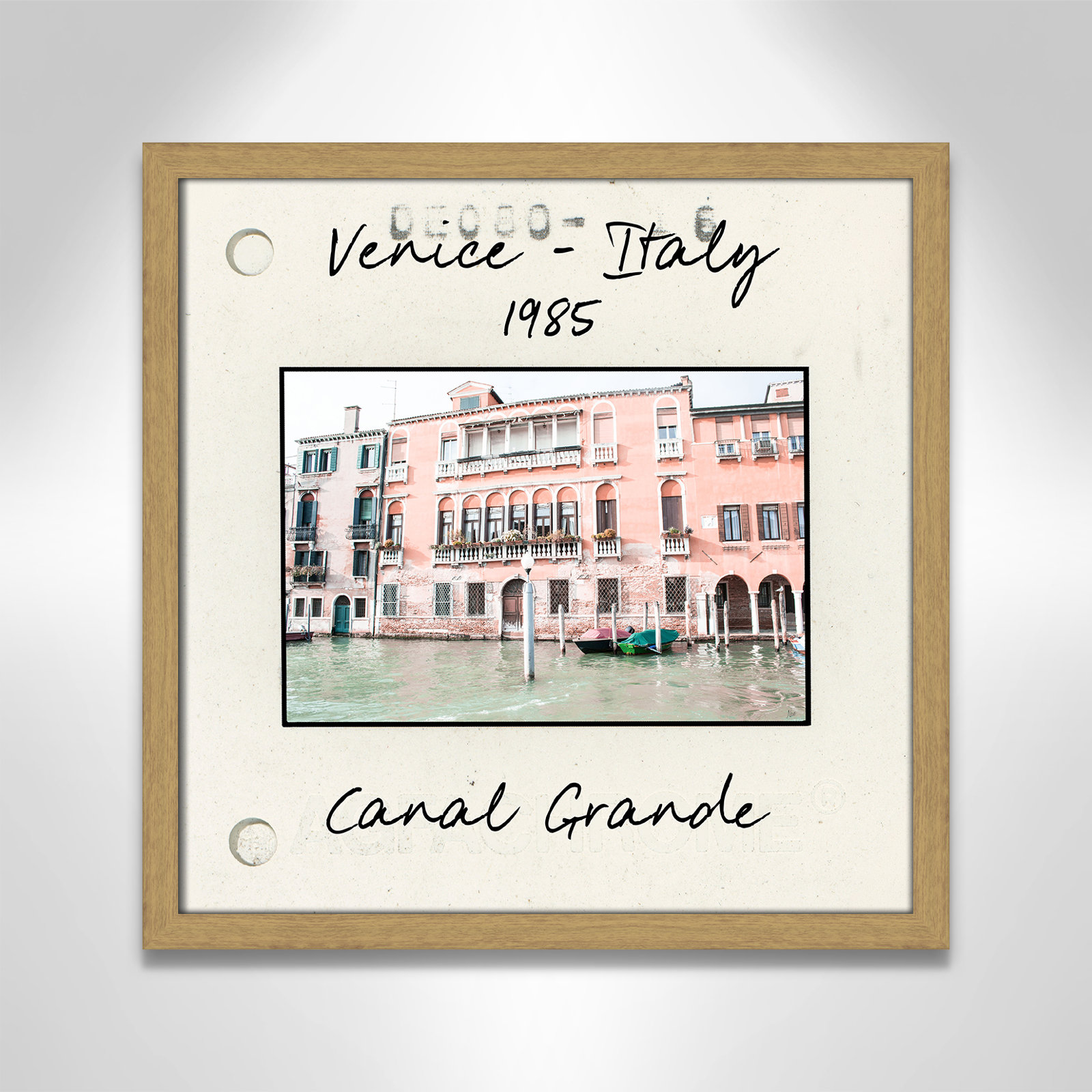 Ritona "Venice, Italy - Grand Canal" Print, Natural Single Picture Framed Paper, 17" H x 17" W x 0.75" D