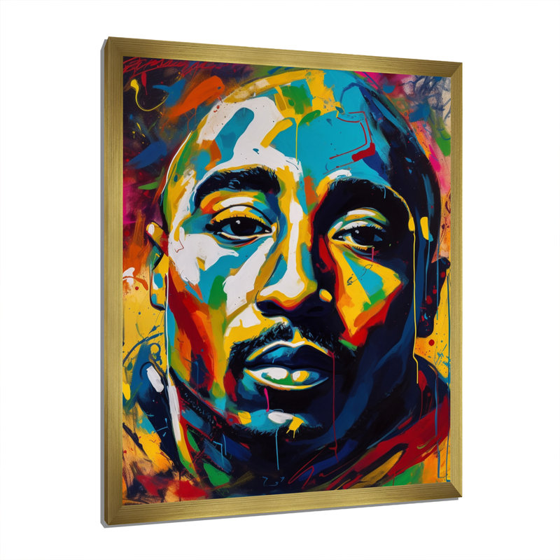 Pop2 Pac Singer I - Imprimé, Encadrement doré, H 40 po x l 30 po x P 1,5 po