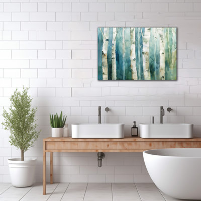 Reproduction d'art sur toile grande forêt de bouleaux d'hiver