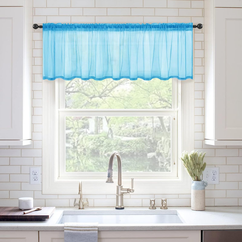 Markisha Tailored Window Valance, Turquoise