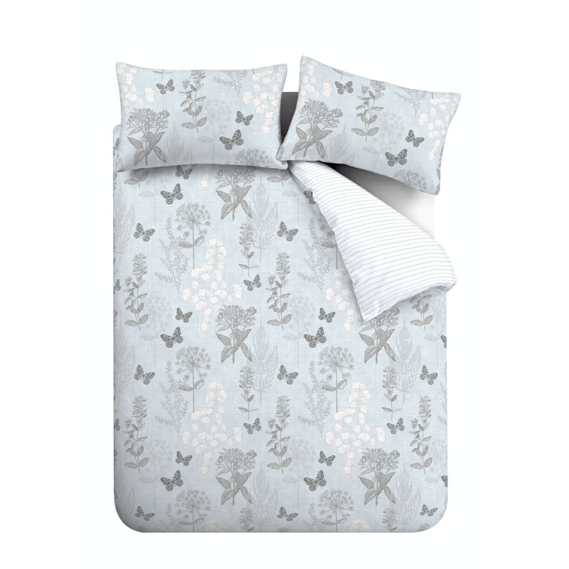 Floral Butterfly Duvet Cover Set, 220 x 230 cm Duvet Cover + 2 Standard Pillowcases