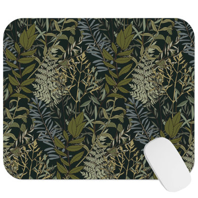 Botanical Green Botanical Pattern I Plants Cottage & Cottagecore Gaming Cute Office Laptop Desk Pad Gift Mat Square Rectangle Non-Slip Mousepad