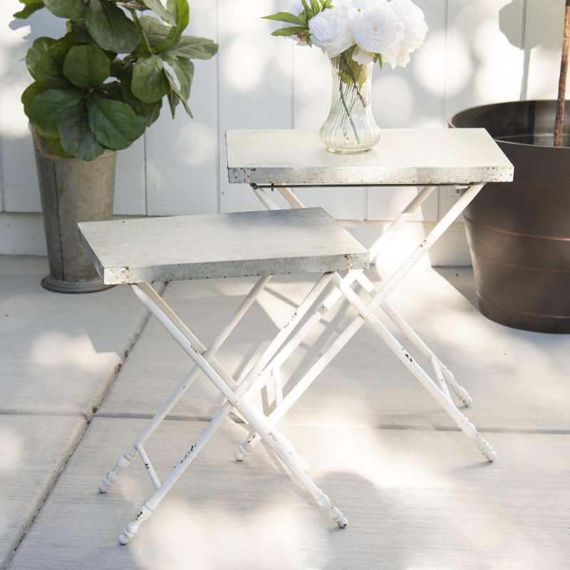 ENSEMBLE DE 2 TABLES EN MÉTAL