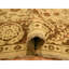 Tapis Biscotti brun 10 pi x 13 pi 10 po, Agra, motif de feuilles, velours zéro, 100% laine, noué à la main, colorants végétaux, tapis oriental