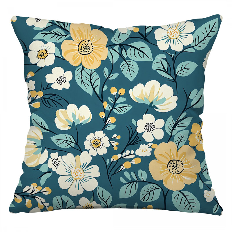 Coussin Floral, Carré 14 po