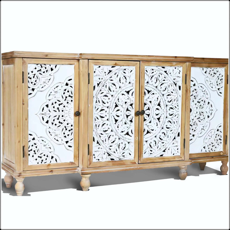 Buffet décoratif creux sculpté avec tablette réglable