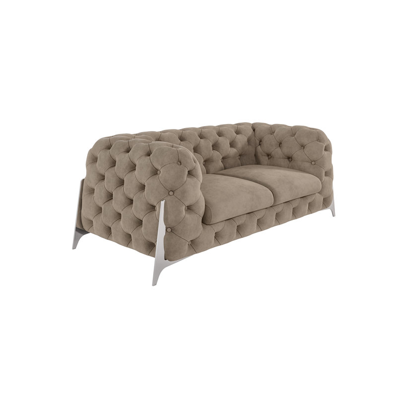 Juneri 2 Seater Velvet Sofa, Cream