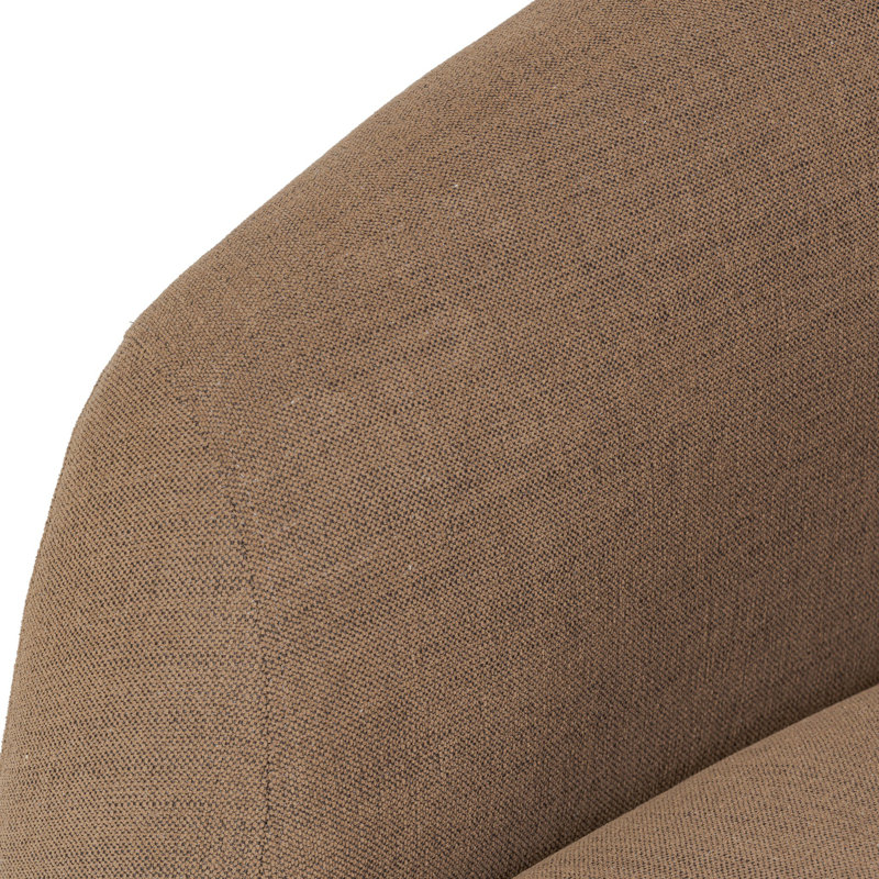 Channing Swivel Barrel Chair, Brown Polyester Blend