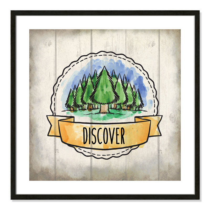 «Adventure is out There», art encadré 3, 26.5" H x 26.5" W x 1.18" D, Cadre boîte à grain de bois noir