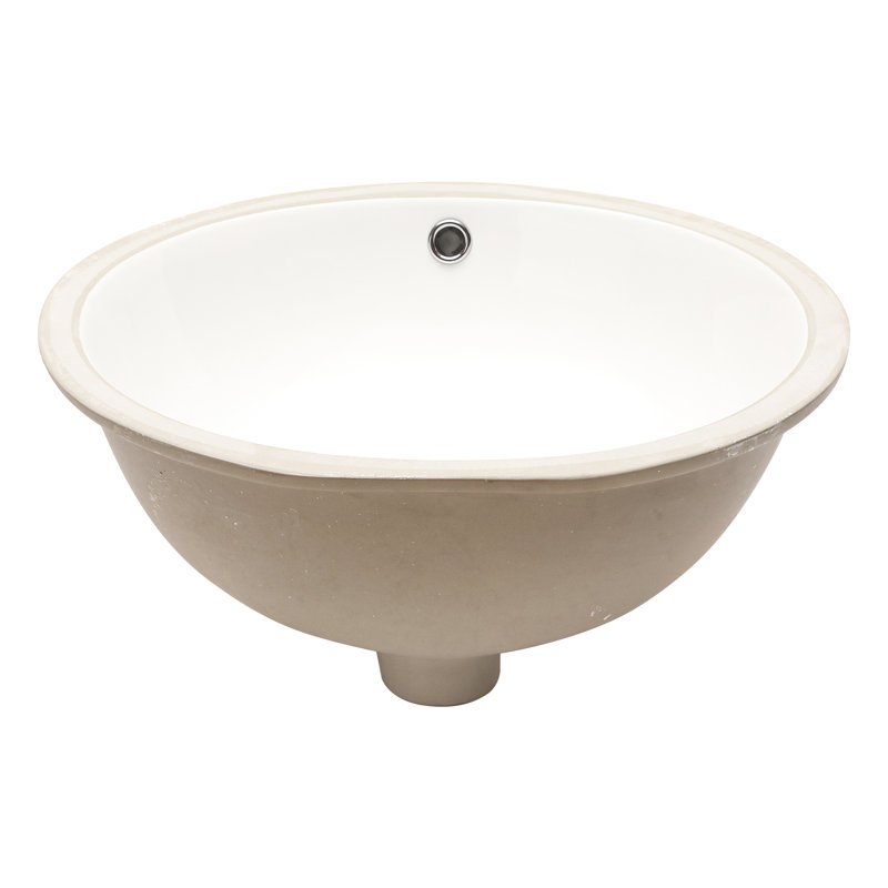 Lavabo de salle de bain ovale encastré en céramique avec trop-plein - 19 po x 16 po, blanc, teinté, ovale 19 po x 16 po, élément de salle de bain moderne