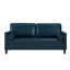 Canapé en cuir de style classique, similicuir respirant avec coussin de siège capitonné, pieds en bois massif pour le salon, bleu marine-1014172557