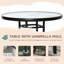 Ensemble de mobilier de patio extérieur 4 pièces Outsunny, 2 chaises pliantes, parasol à angle réglable, table de salle à manger en verre trempé texturé Wave