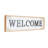 Wooden Welcome Sign White Wall Decor with Scroll Details