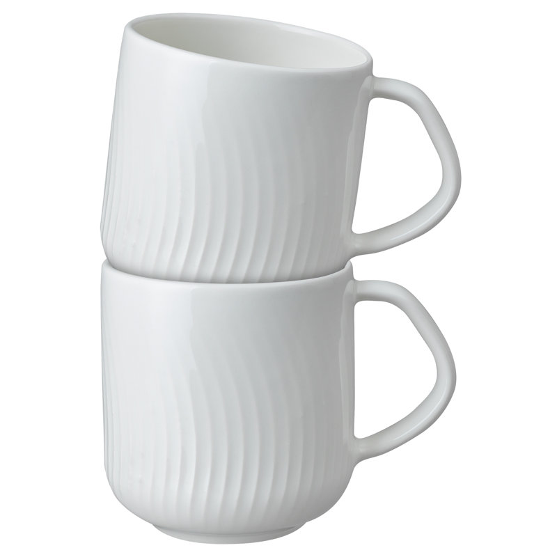 Porcelain Arc White Set of 2 Large Mugs