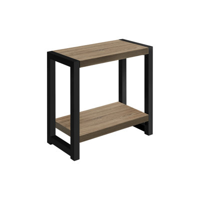 Brulotte Accent Table, Side, End, Narrow, Small, 2 Tier, Living Room, Bedroom, Metal, Laminate