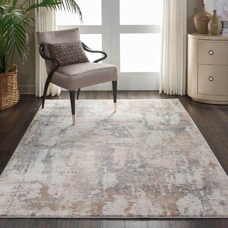 Tapis d'angle abstrait, Rectangle 9 pi 3 po x 12 pi 9 po