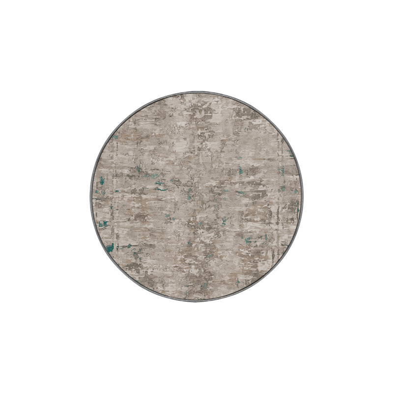 Tapis gris lavable à la machine GSIX03665, Rond 6 pi