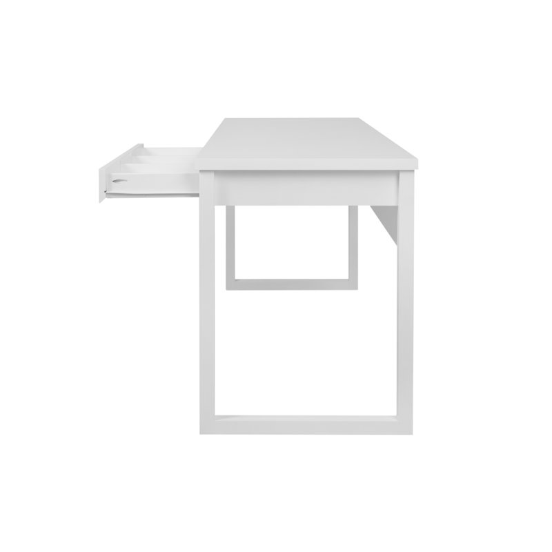 Jess Solid Wood Solid Wood Writing Desk, 75cm H x 160cm W x 57cm D, White