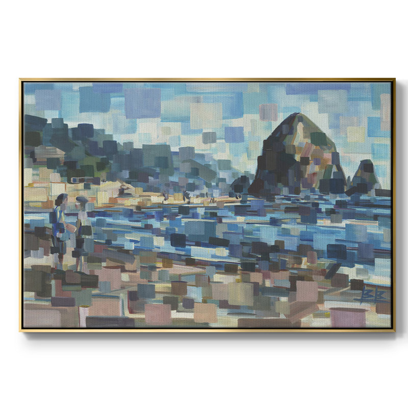 «Evening in Cannon Beach», reproduction sur toile flottante, H 41 po x l 27 po x P 2 po, Or
