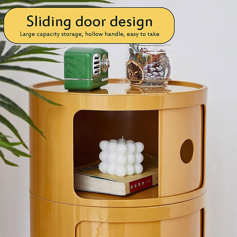 Table de chevet moderne empilable avec rangement - table d'appoint à 3 niveaux avec tiroirs Modern, Blanc