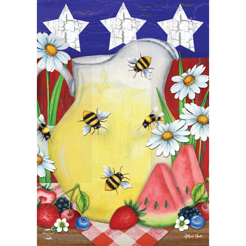 Drapeau du jardin d'été américain, Été bleu/jaune/rouge