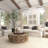Driftwood Handmade Stacked Collage Living Room Coffee Table with Tempered Glass Top
