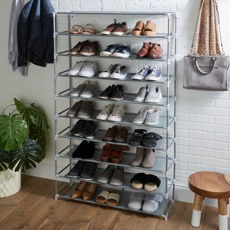 Burrier 50 Pair Shoe Rack, Gray