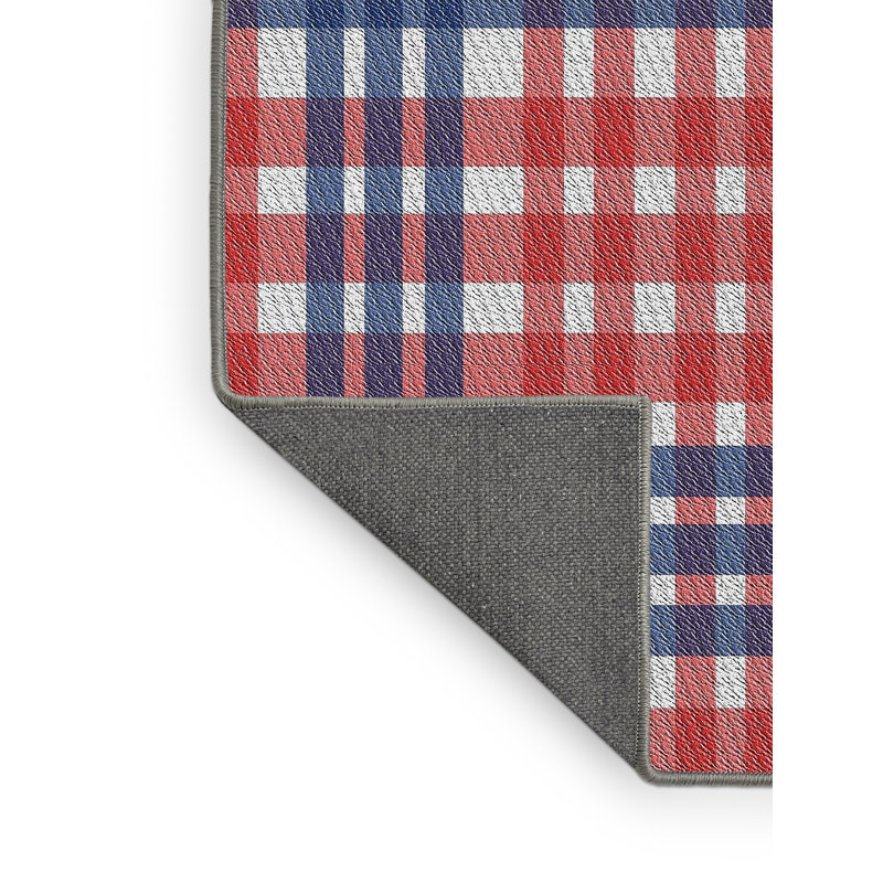 Tapis bleu / rouge Williamston, Rectangle 4 pi x 6 pi