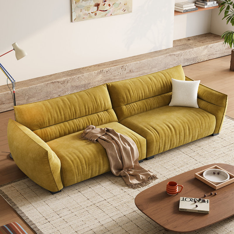 Canapé moderne et simple en tissu jaune, 4, H 30,31 po x l 110,24 po x P 38,19 po