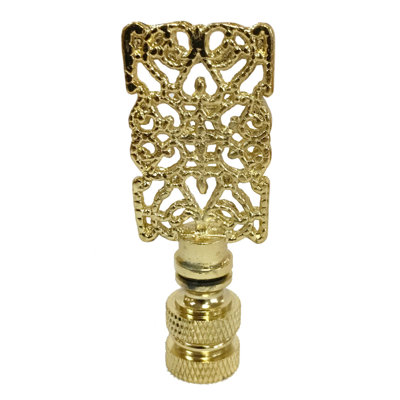 Rectangle Center Cross Filigree Lamp Finial