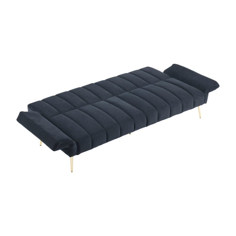 Adeboye 2 Seater Velvet Sofa Bed, Black