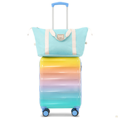 20" Carry-on Luggage with Cup Holder – Lightweight Glossy Hardshell Suitcases with Spinner Wheels, TSA Lock, Airline Approved, 2 Piece Set