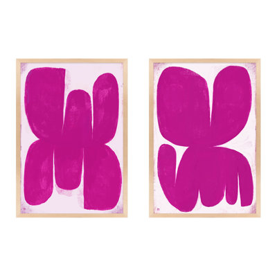 Magenta Butterfly. Set of 2 Framed Print