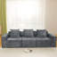 Divan-lit futon Comfy, compression gris foncé, plancher convertible à 3 places avec dossier coussiné, conception américaine, fermeté moyenne ferme, dossier standard 100 en velours côtelé lavable à la machine-1611620285