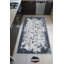 Tapis gris foncé / blanc en polyester tissé à plat à la machine Abarca-123412715