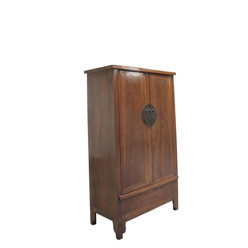 Antique Square-Corner Elm Armoire