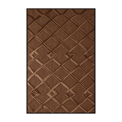 Tapis brun treillis lavable à la machine