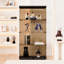 Vitrine à deux portes 4 portes vitrées avec porte, bibliothèque Curio 64,7 "* 31,7" * 14,3 "-795255908