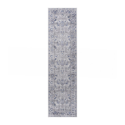 Tapis gris / bleu / oriental