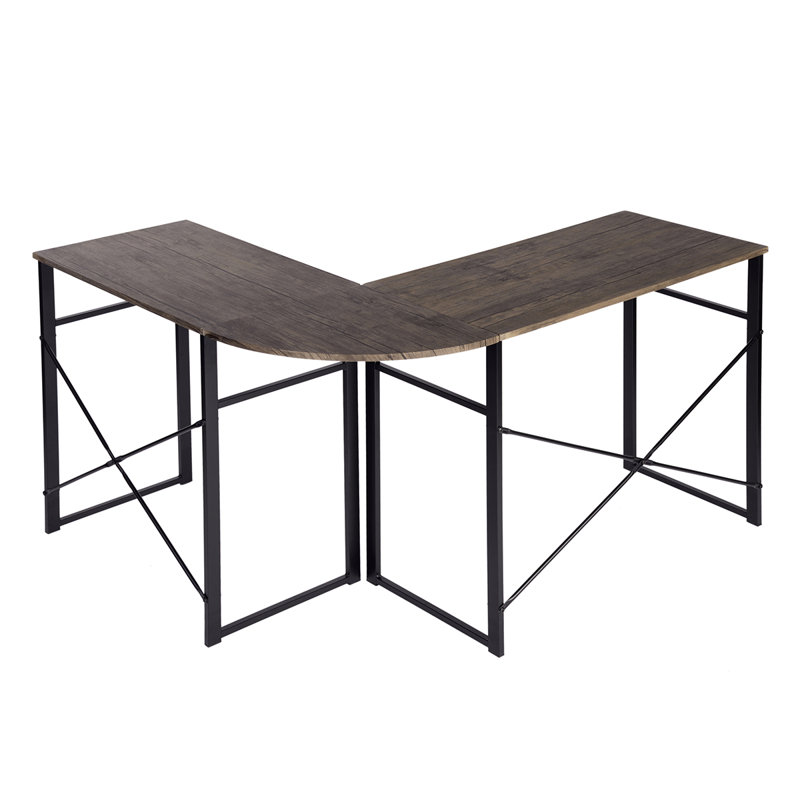 Boaz L-Shaped Writing Desk, Brown/Black