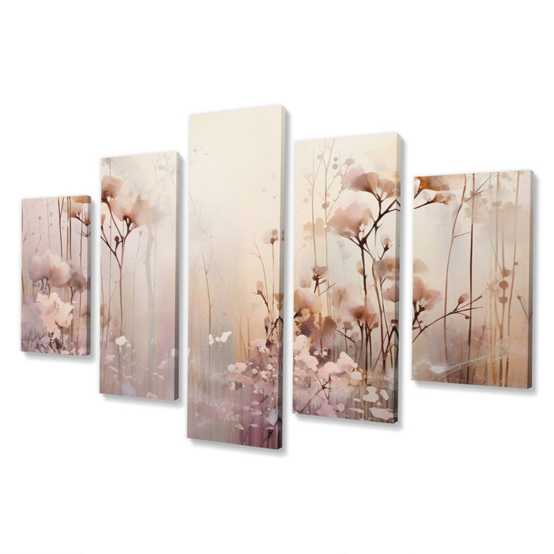 Forêt éthérée beige III 5 pièces