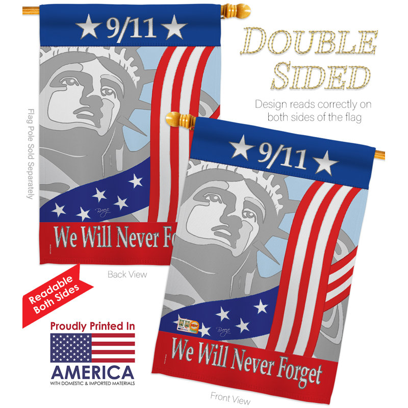 Double Sided 40'' H x 28'' W Polyester Independence Day Flag Set