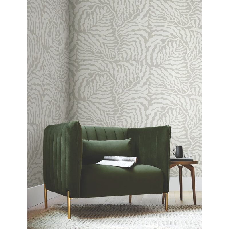 Papier peint Fern Fronds, gris