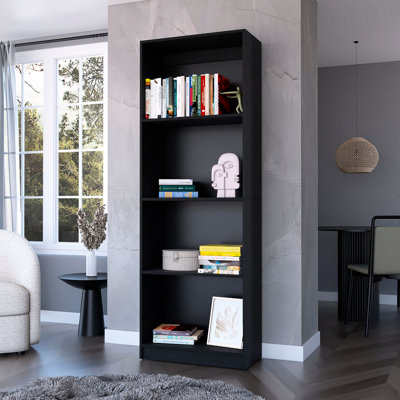 Bibliothèque, bureau, noir