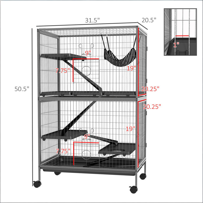 Cage à roulettes pour petits animaux